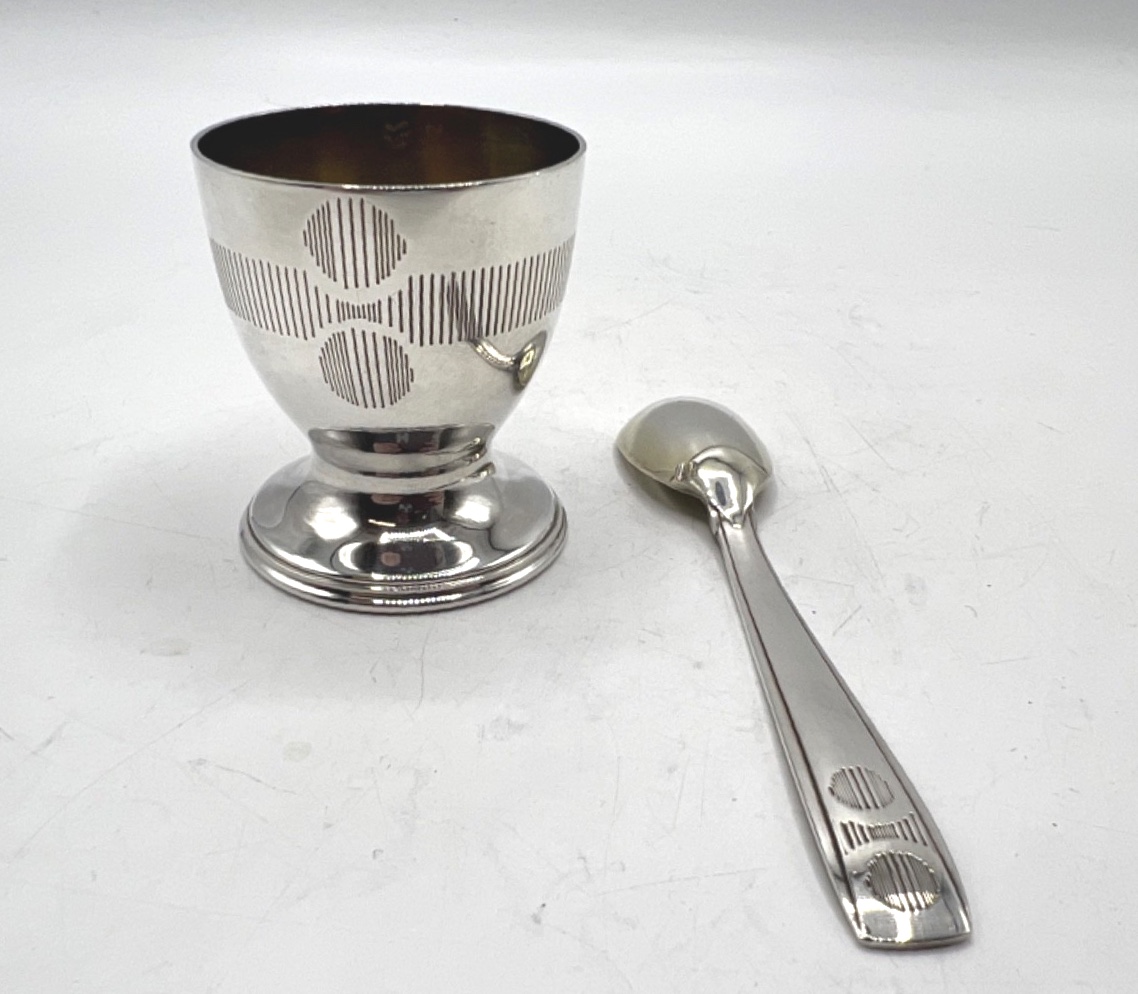 Art Deco Egg Cup And Spoon