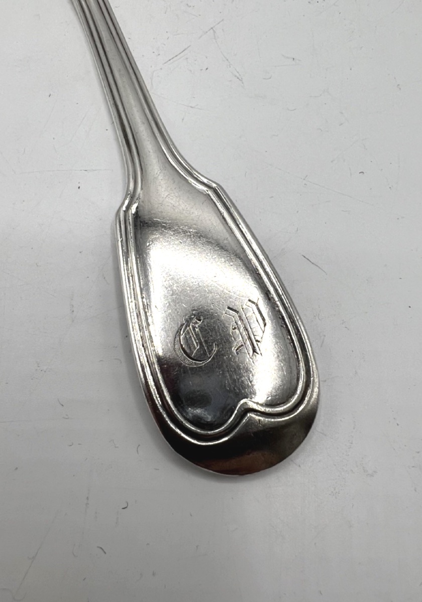 Cuillère à sauce en argent massif  -photo-3
