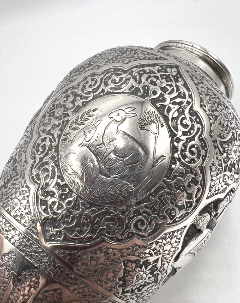 Solid Silver Vase, Persian Work-photo-1