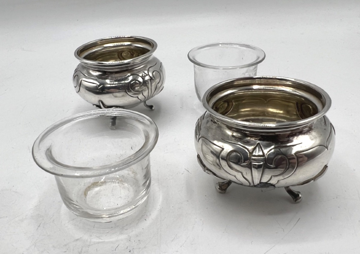 Paire de salerons en argent massif-photo-4