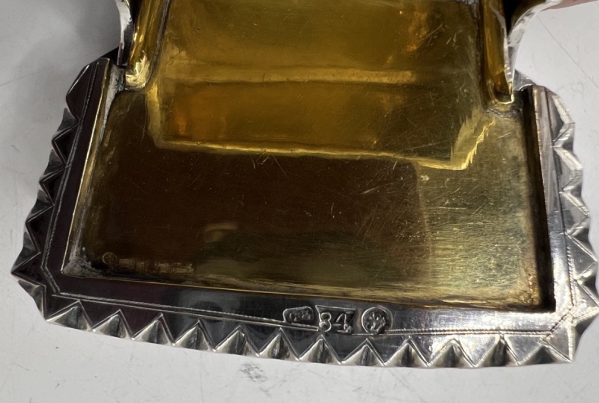 Saleron fauteuil en argent massif et vermeil, 19ème siècle, Russie-photo-3