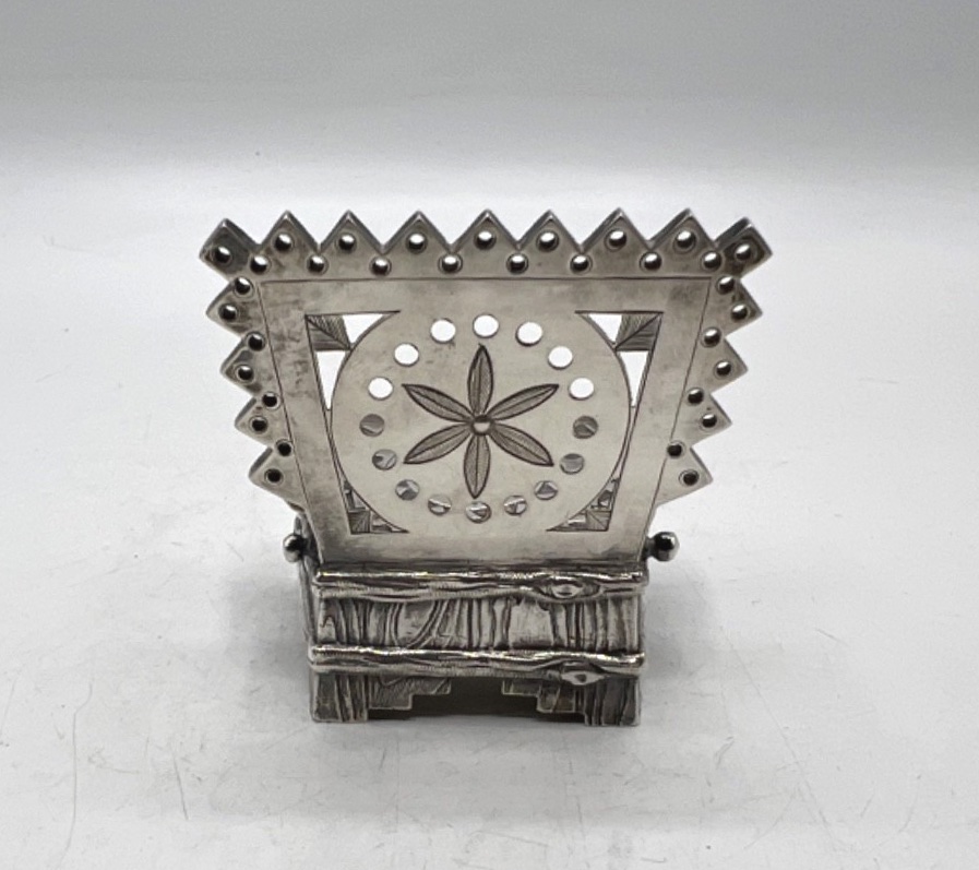 Saleron fauteuil en argent massif et vermeil, 19ème siècle, Russie-photo-1