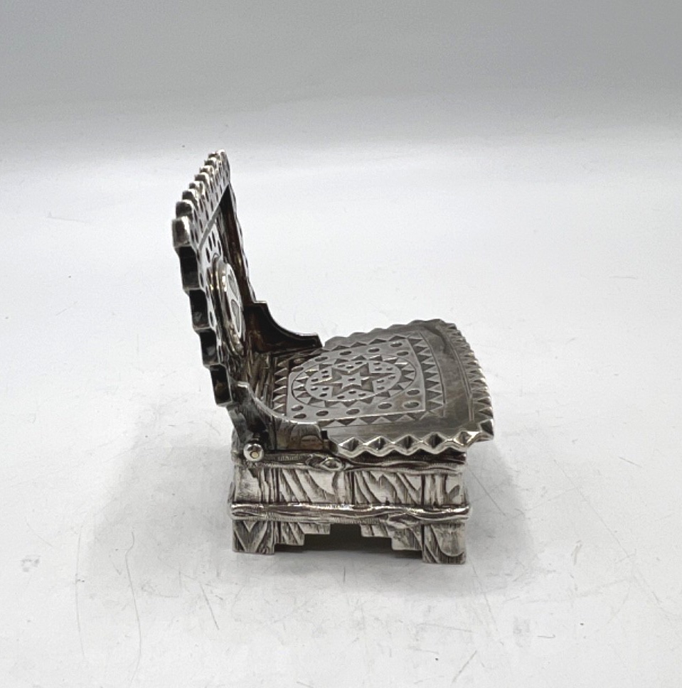 Saleron fauteuil en argent massif et vermeil, 19ème siècle, Russie-photo-2