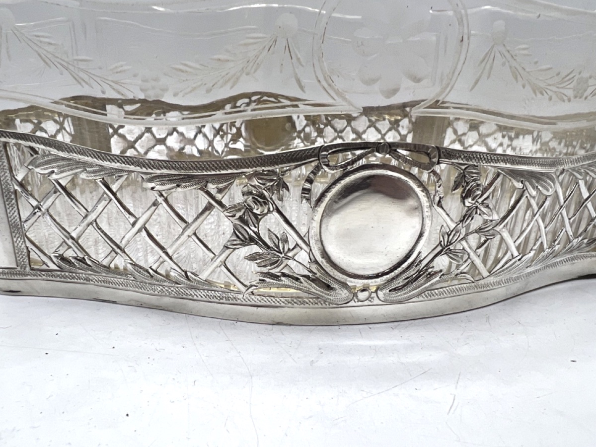 Planter - Centerpiece In Sterling Silver And Crystal-photo-4