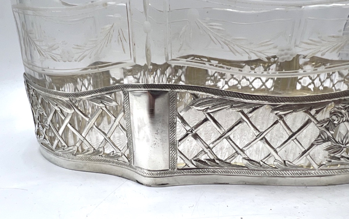 Planter - Centerpiece In Sterling Silver And Crystal-photo-1