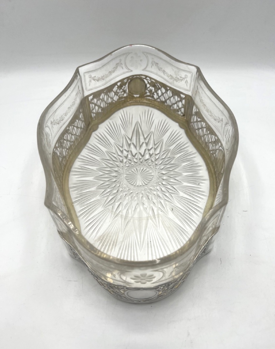 Planter - Centerpiece In Sterling Silver And Crystal-photo-2