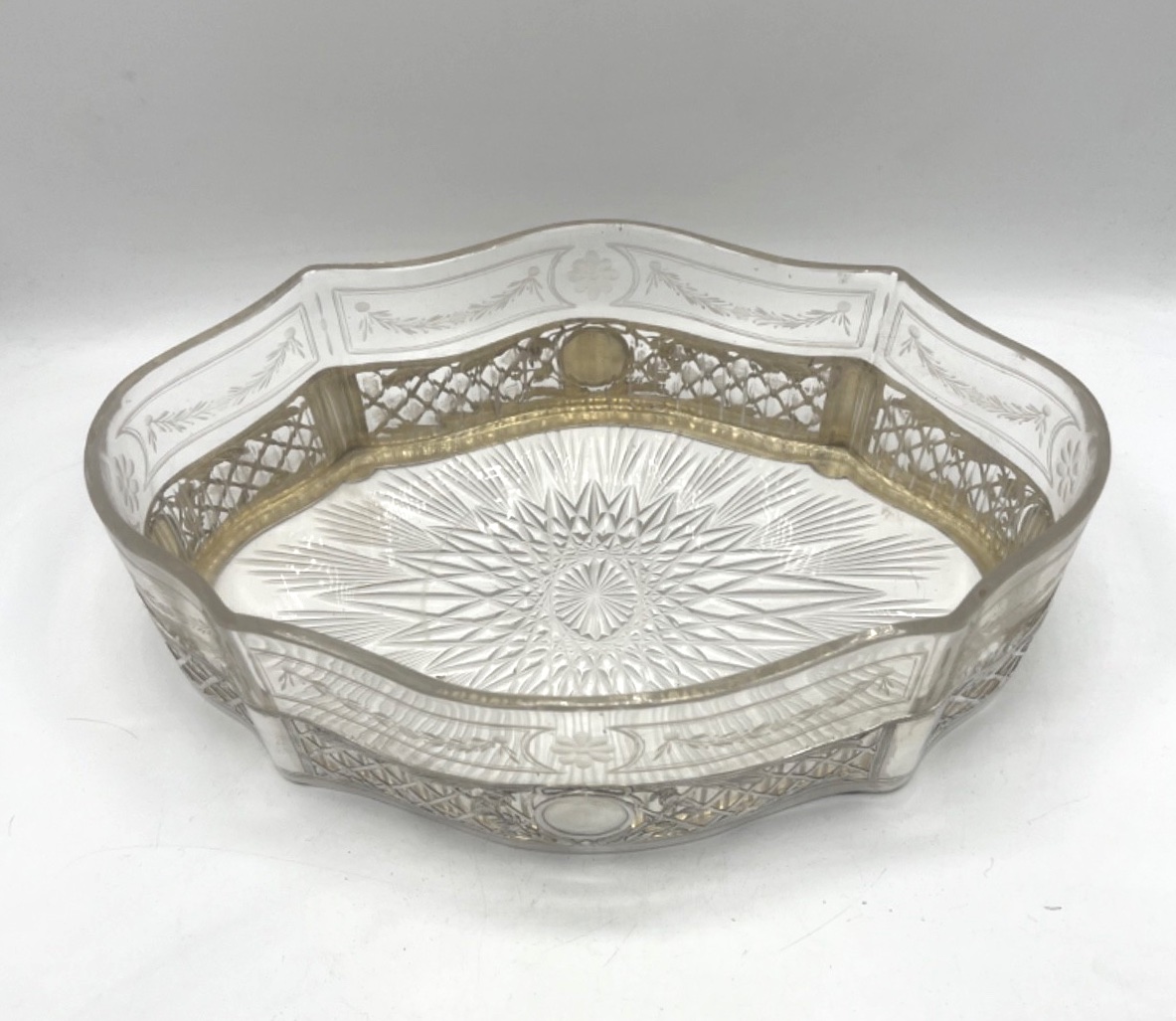 Planter - Centerpiece In Sterling Silver And Crystal-photo-4