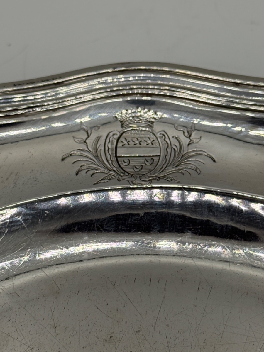 18th Century Round Platter In Sterling Silver-photo-3