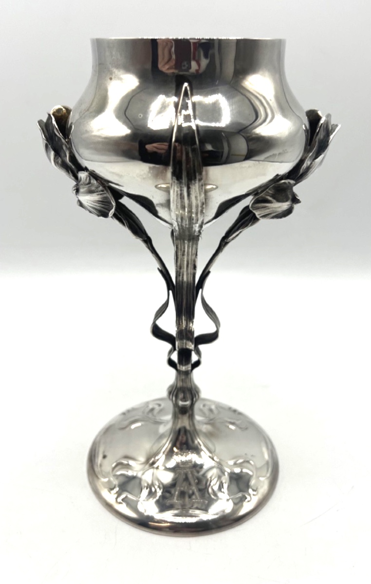 Coupe en argent massif et vermeil Art Nouveau, couronne royale