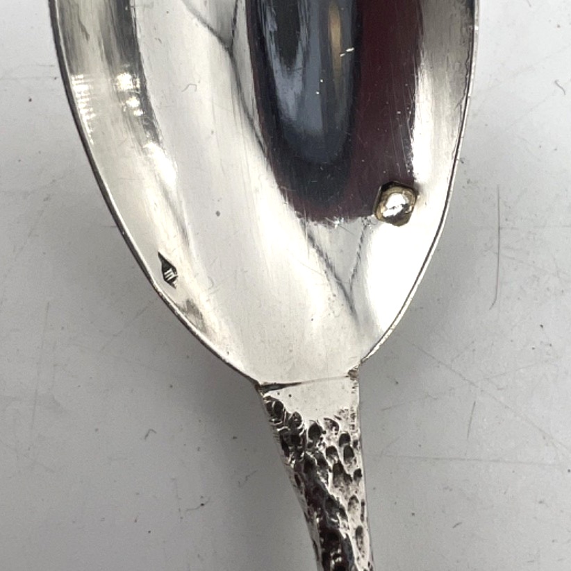Coquetier et sa cuillère à oeuf en argent massif-photo-4