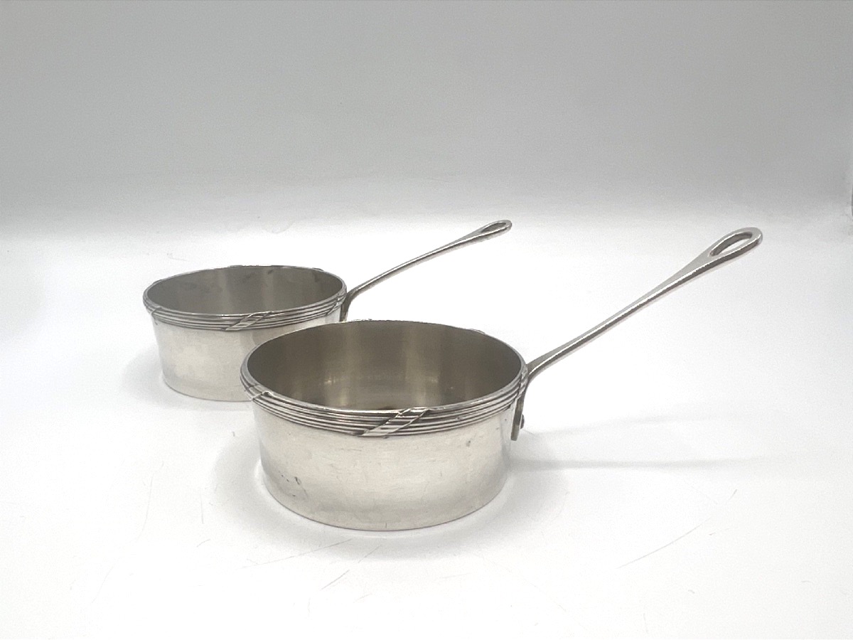 Paire de cassolettes en argent massif-photo-1