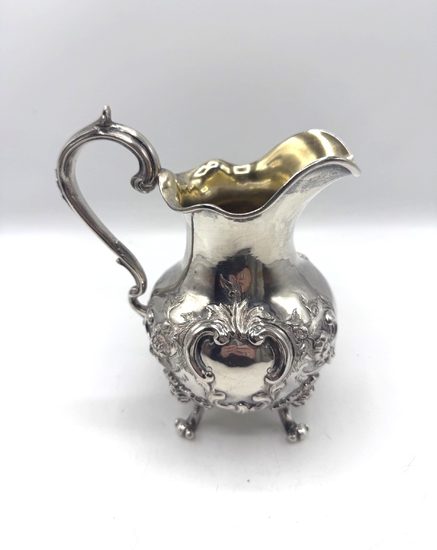 Solid Silver And Vermeil Pitcher Decorated With Stag And Mascarons-photo-2