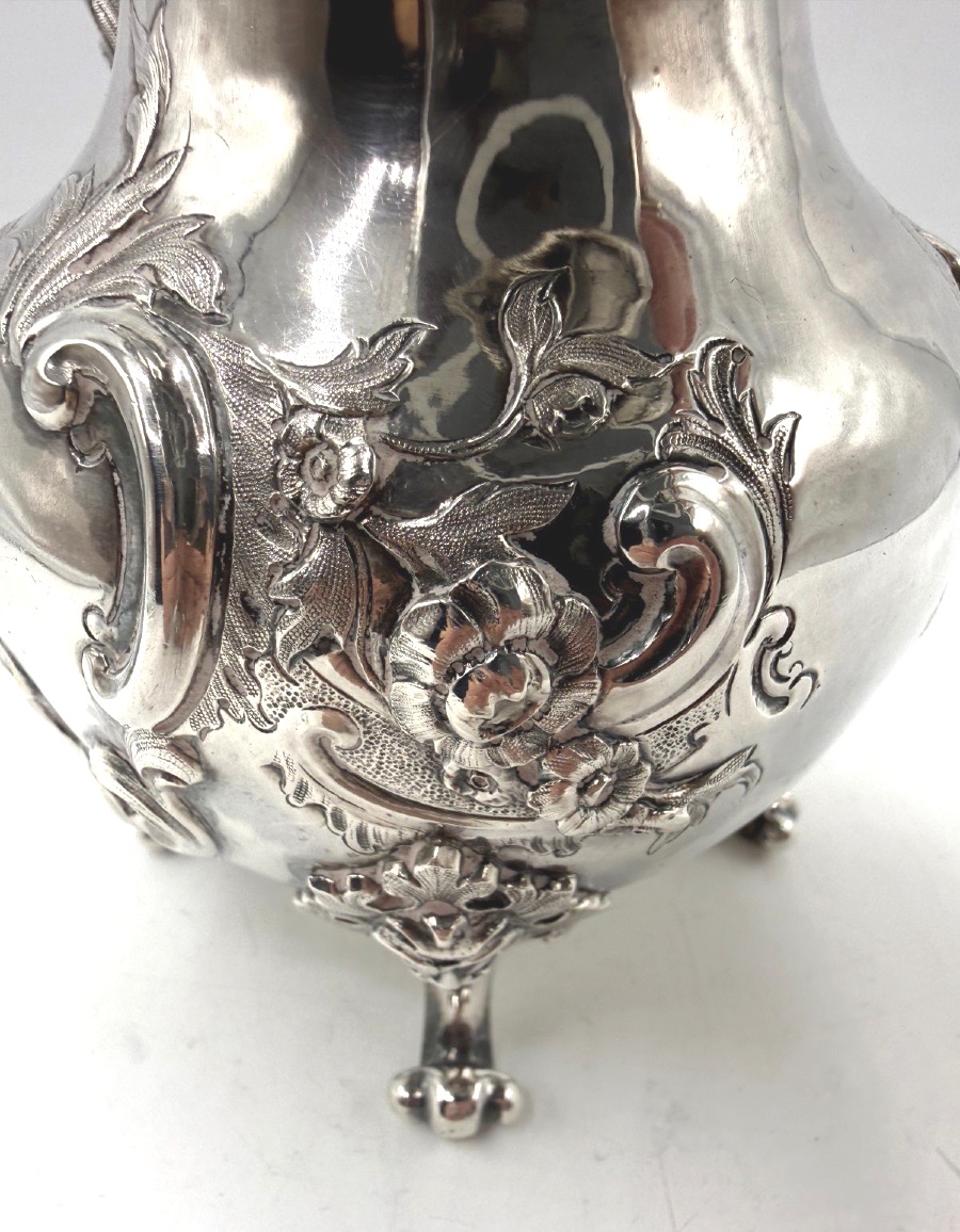 Solid Silver And Vermeil Pitcher Decorated With Stag And Mascarons-photo-3