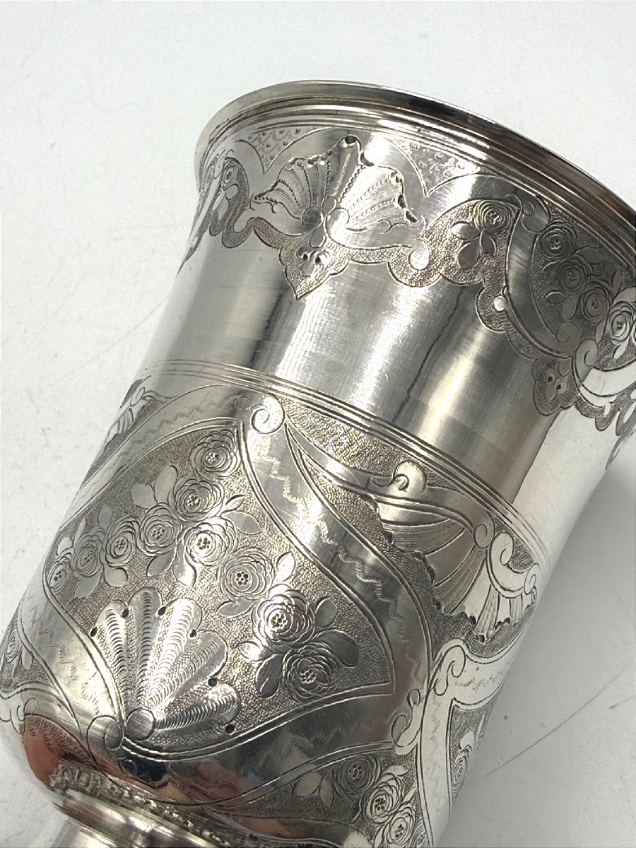 Solid Silver Tulip Tumbler 18th Century Paris By Fontaine-photo-3