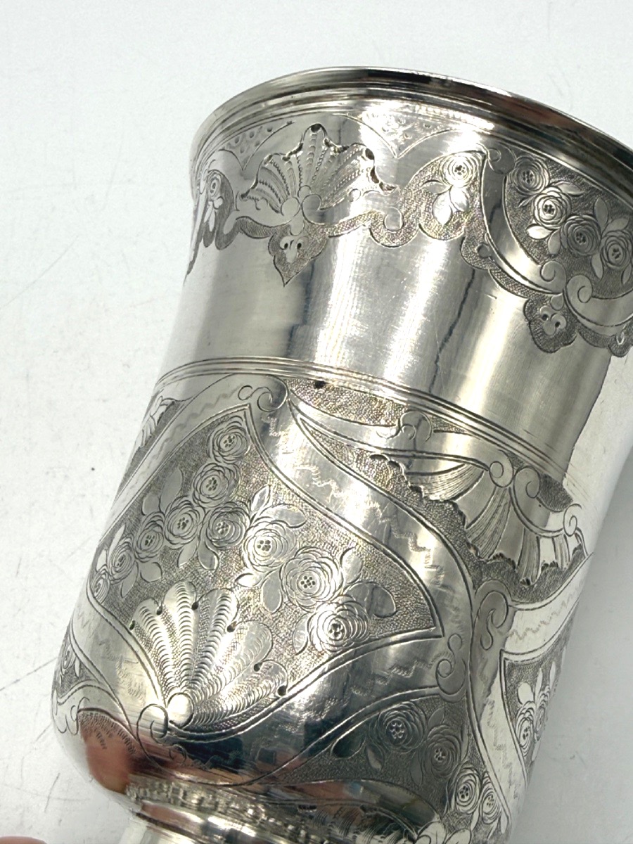 Solid Silver Tulip Tumbler 18th Century Paris By Fontaine-photo-4