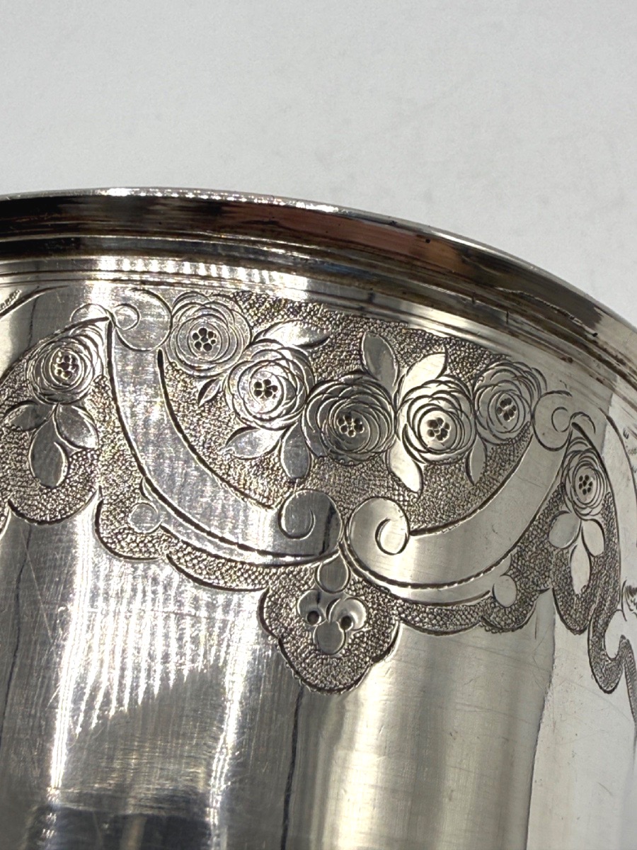 Solid Silver Tulip Tumbler 18th Century Paris By Fontaine-photo-5