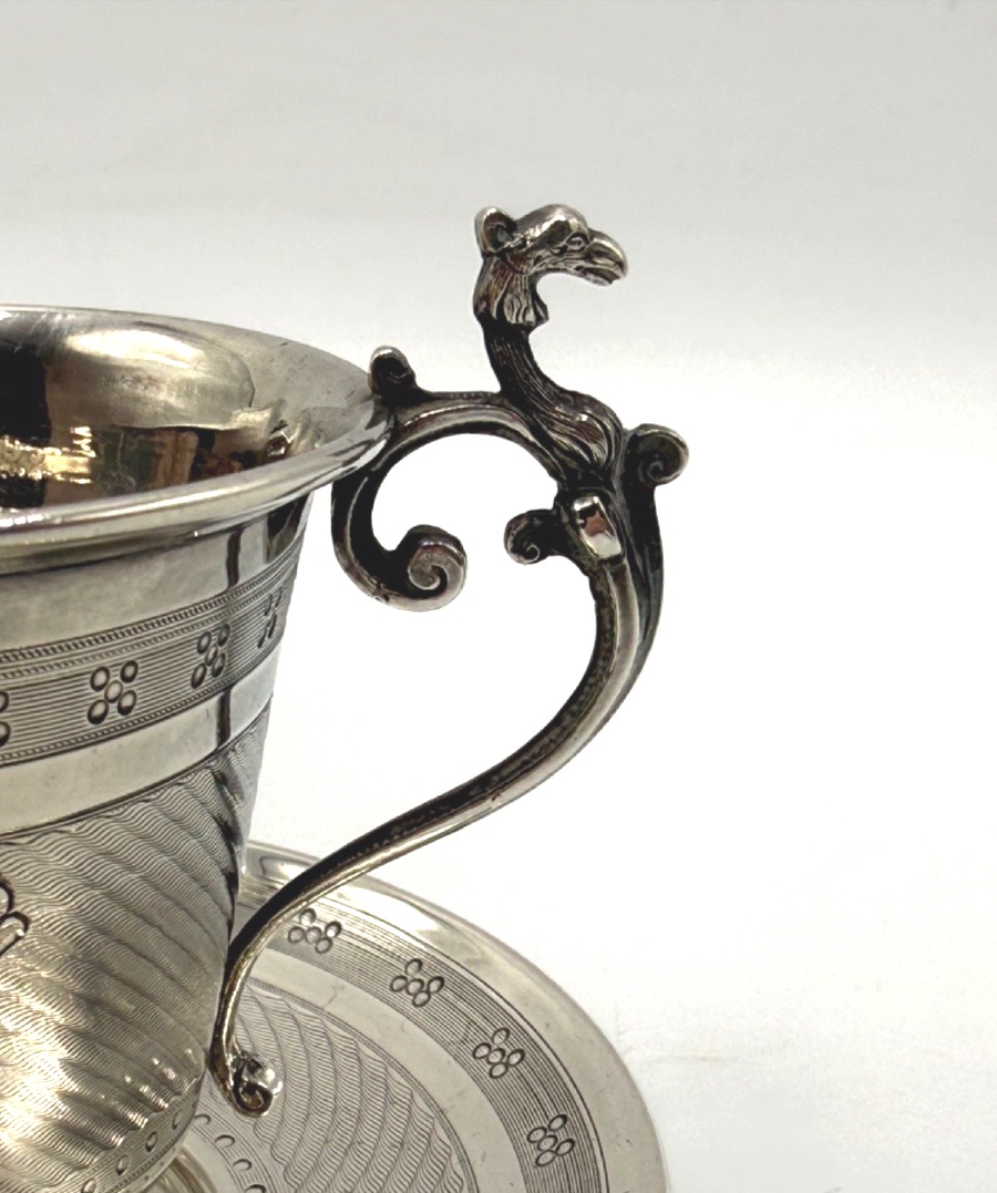 Moka Cup And Saucer In Sterling Silver-photo-2
