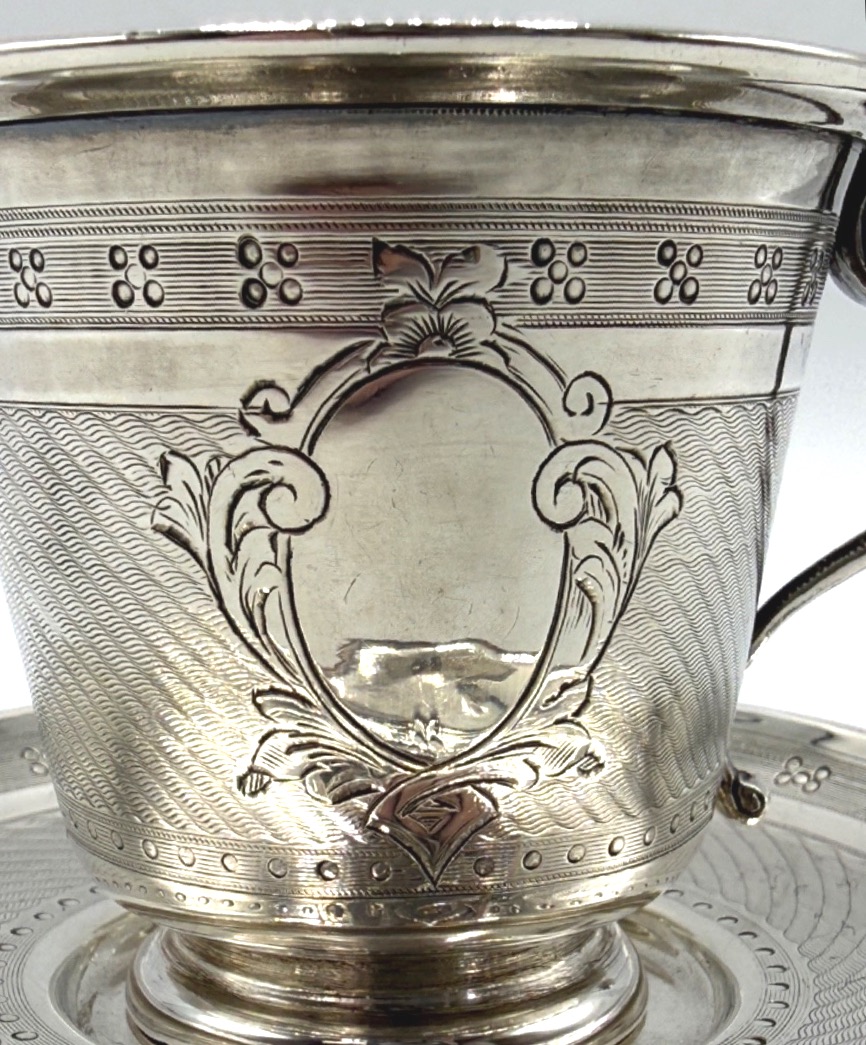 Moka Cup And Saucer In Sterling Silver-photo-3