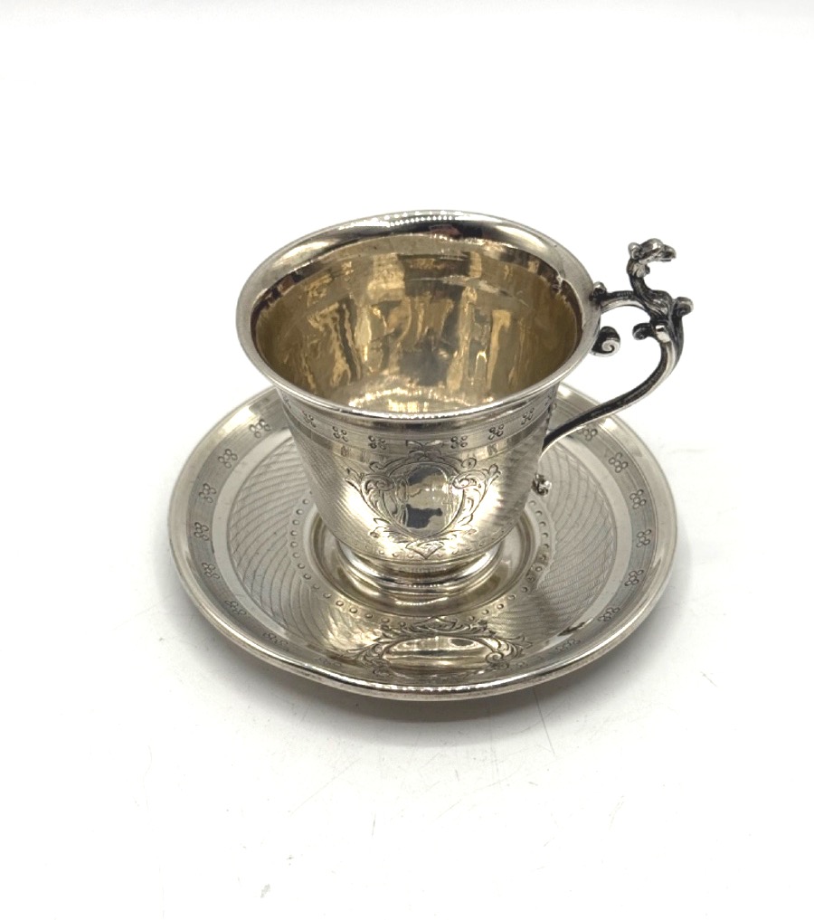 Moka Cup And Saucer In Sterling Silver