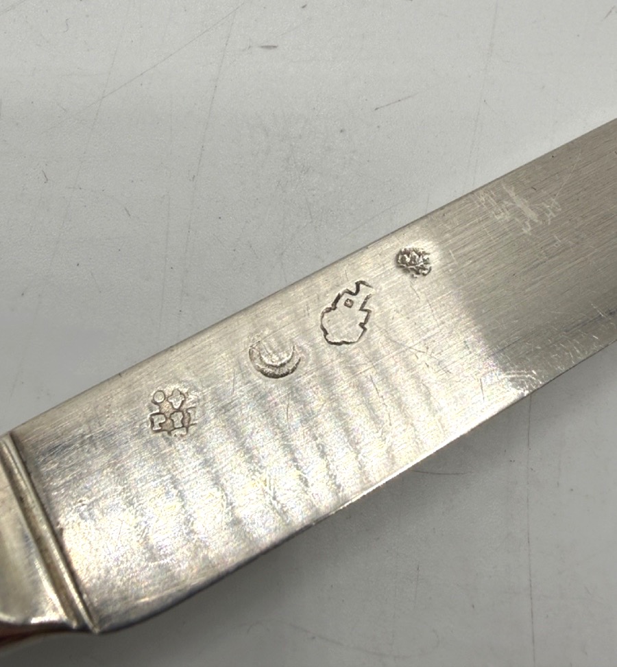 12 Solid Silver Fruit Knives From The 18th Century-photo-2