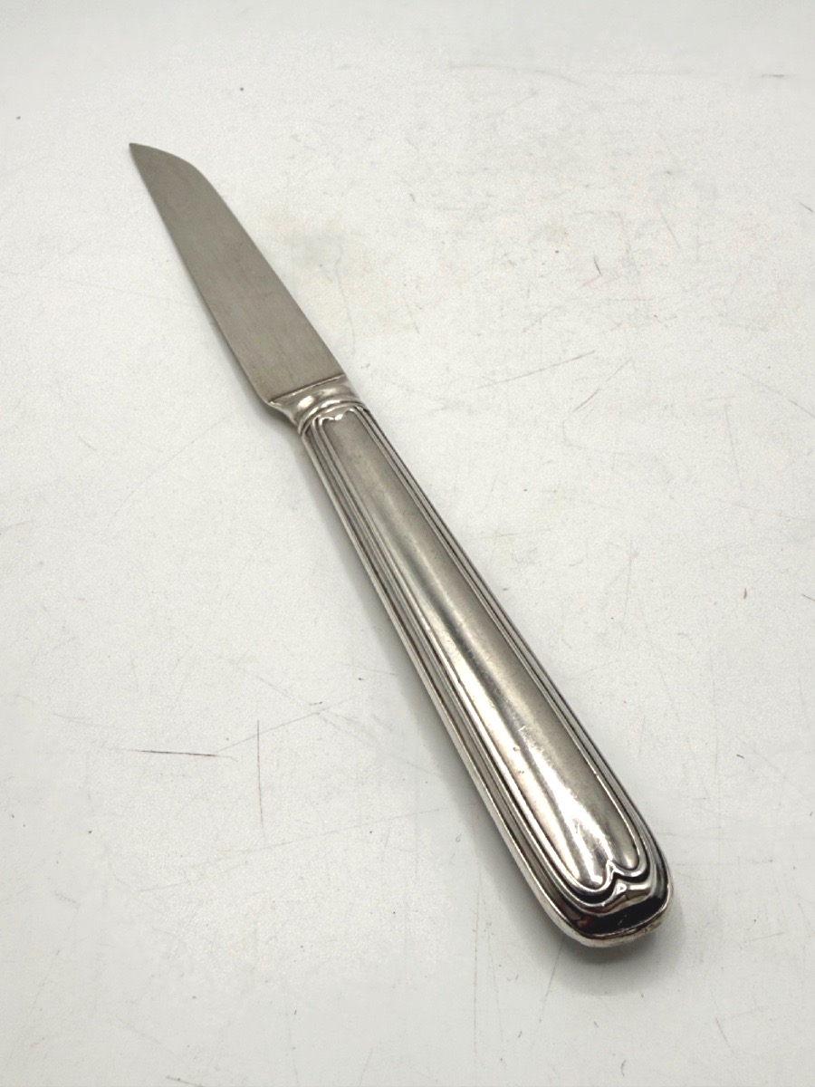 12 Solid Silver Fruit Knives From The 18th Century-photo-4