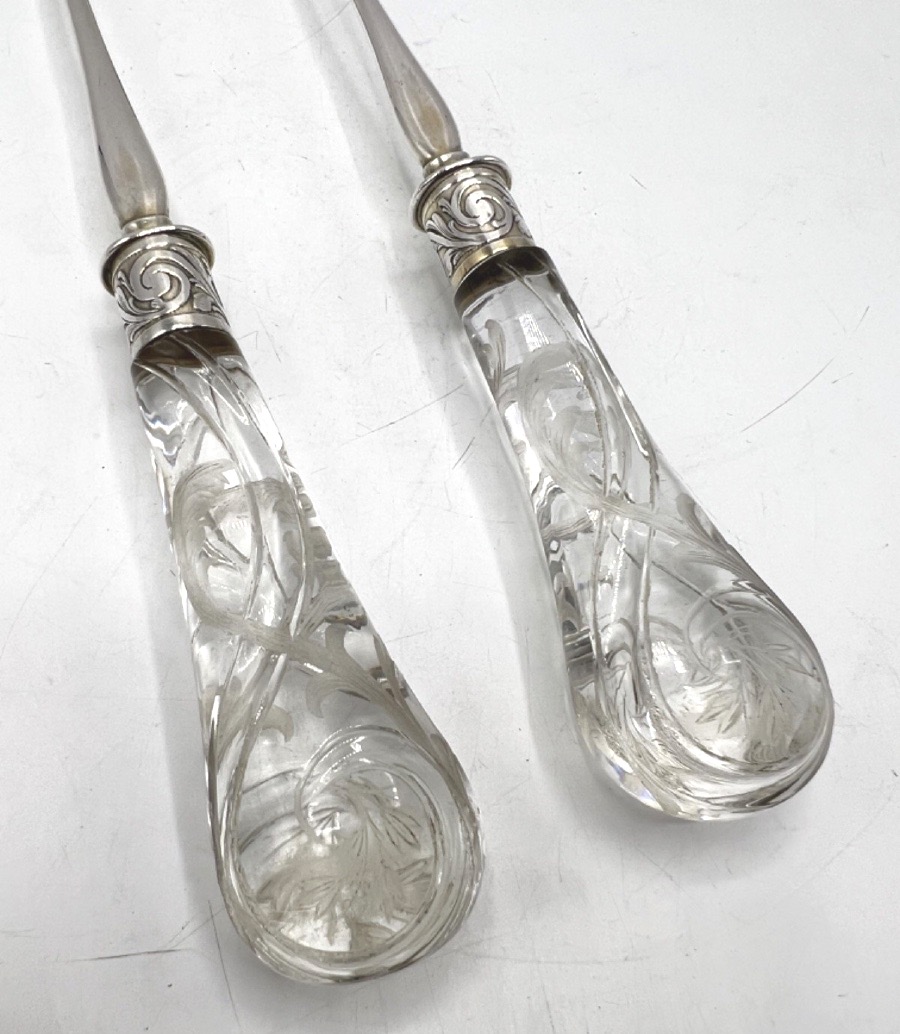 Solid Silver And Glass Salad Servers By Puiforcat-photo-4