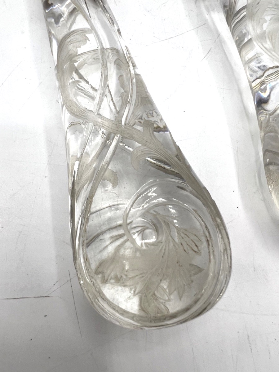 Solid Silver And Glass Salad Servers By Puiforcat-photo-1