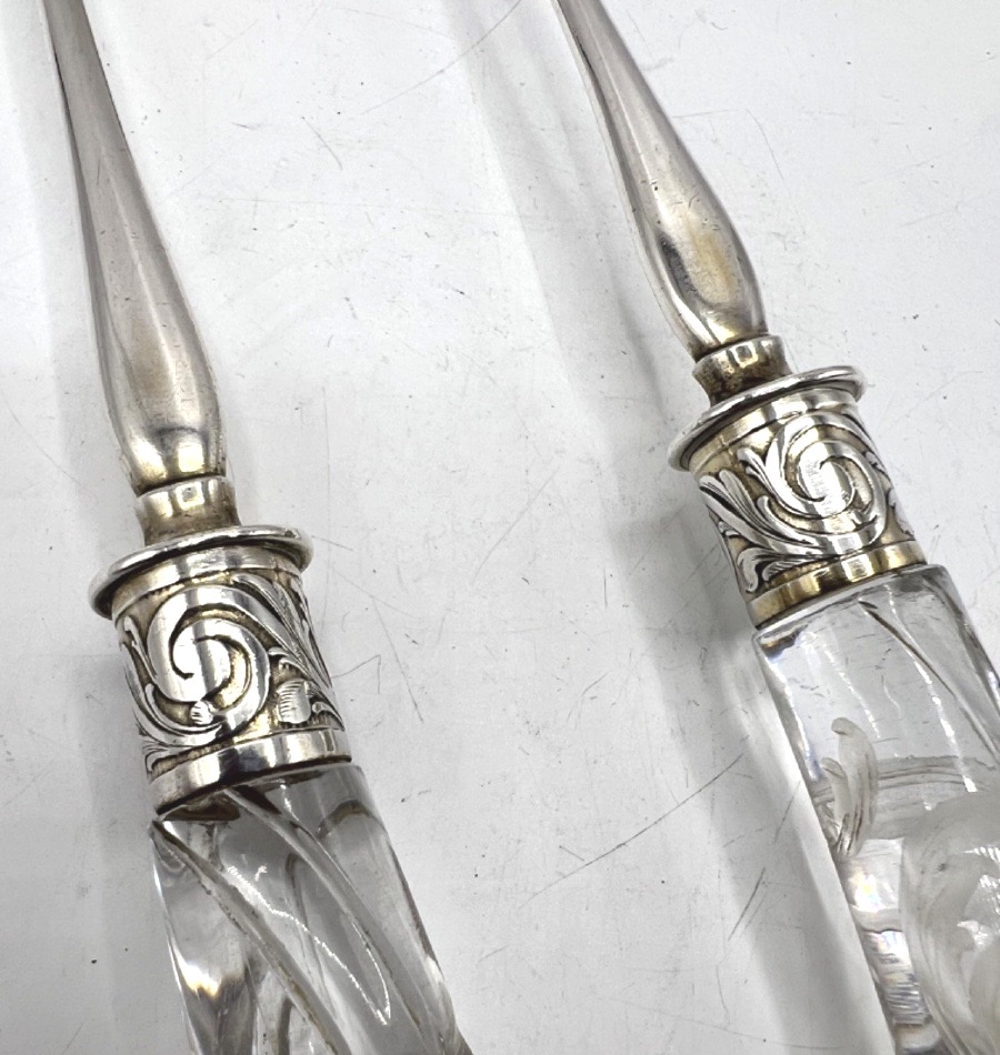 Solid Silver And Glass Salad Servers By Puiforcat-photo-2