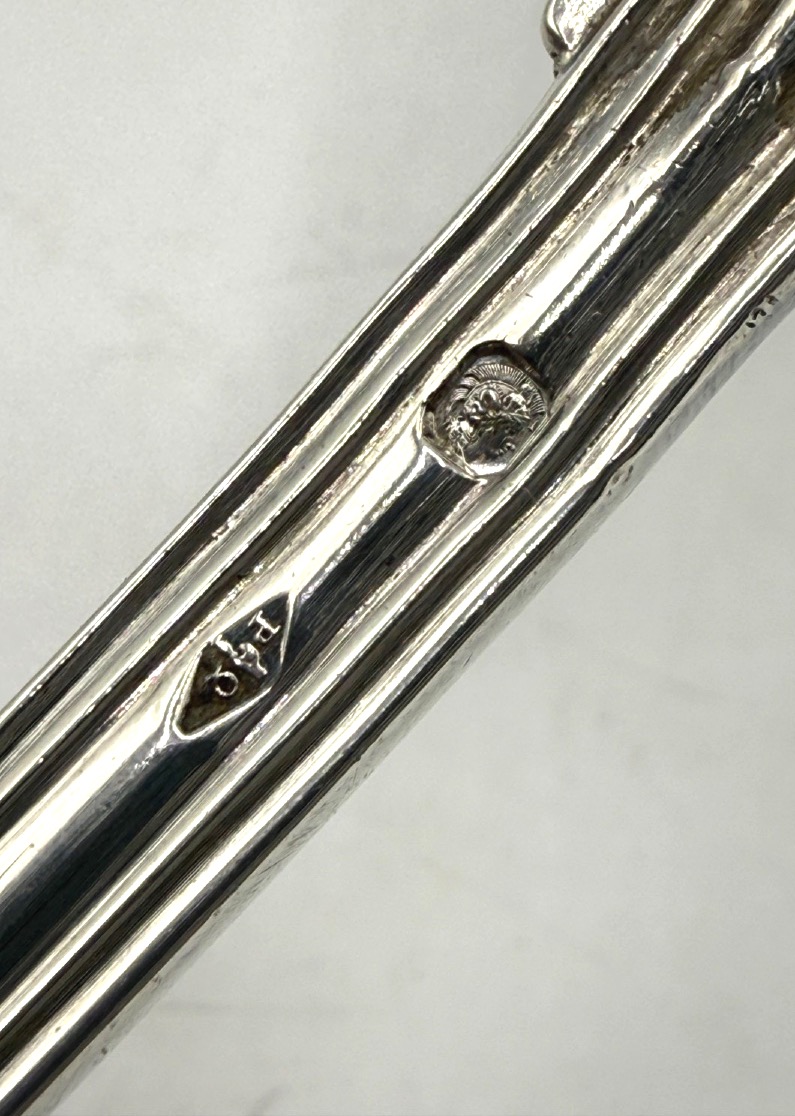 Pair Of Sterling Silver Serving Spoons By Queillé-photo-3