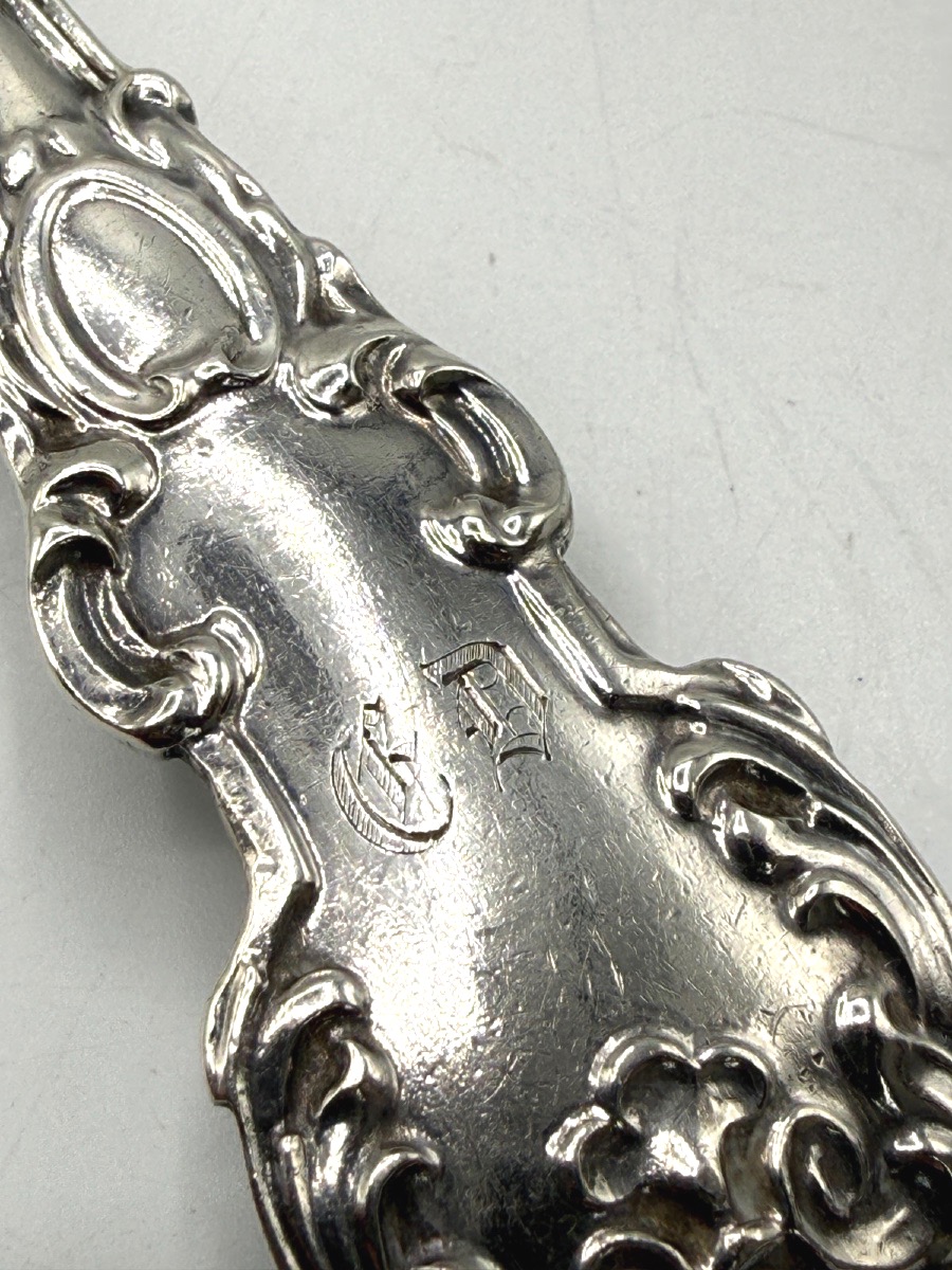 Pair Of Sterling Silver Serving Spoons By Queillé-photo-3