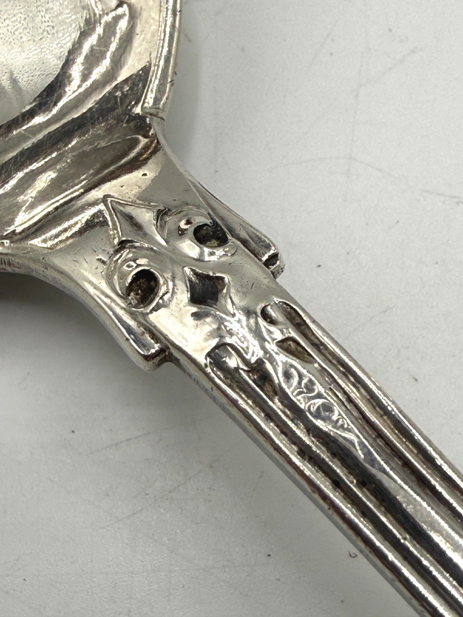 Pair Of Sterling Silver Serving Spoons By Queillé-photo-6