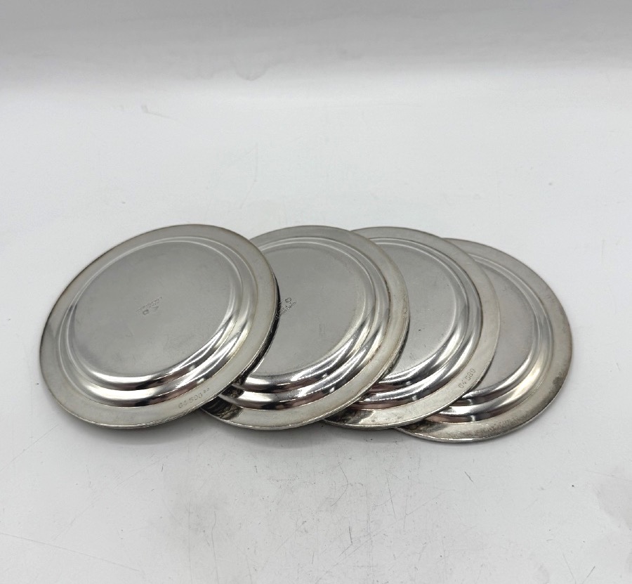 Suite de 4 dessous de bouteille en argent massif par Boin Georges et Henry/Boin Taburet-photo-2