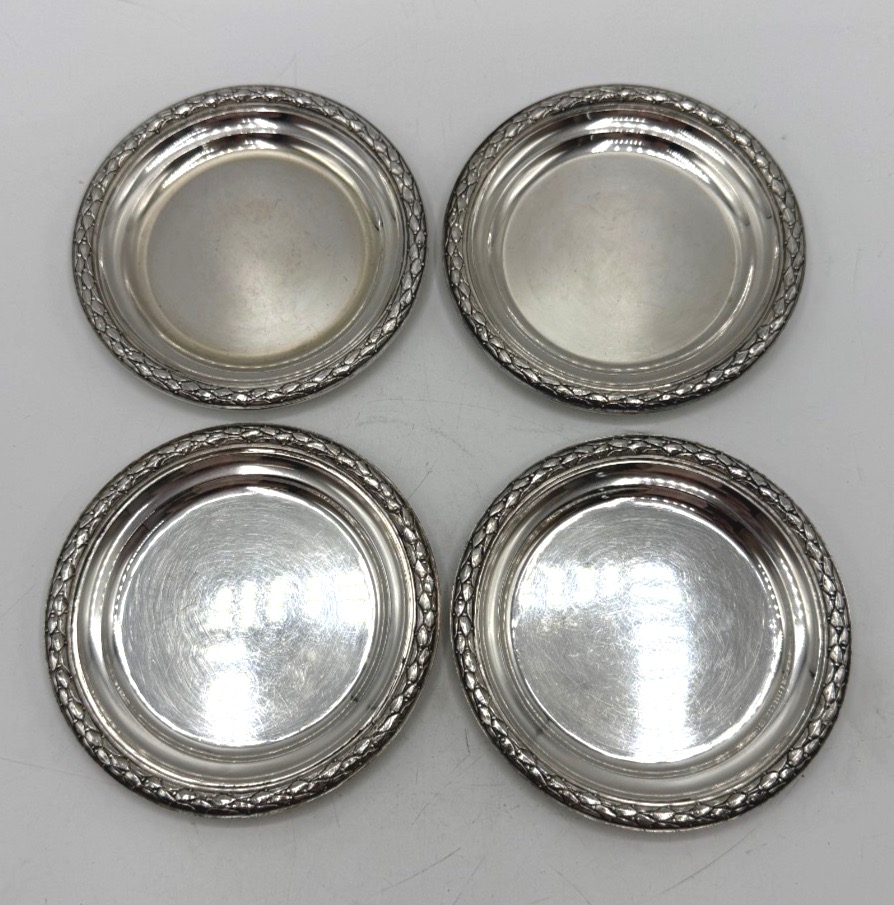 Suite de 4 dessous de bouteille en argent massif par Boin Georges et Henry/Boin Taburet-photo-3