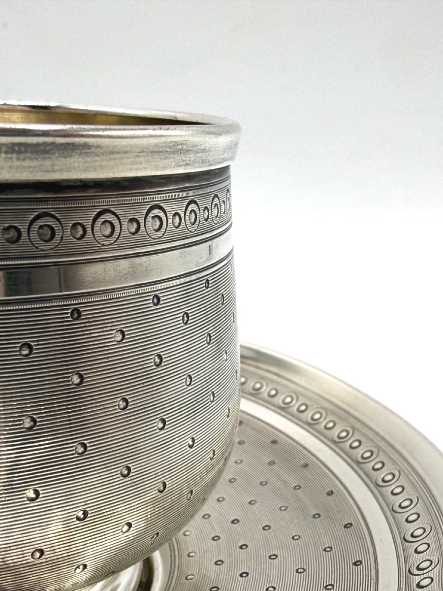 Solid Silver Coffee Cup And Saucer By Hack Et Hourdequin-photo-3