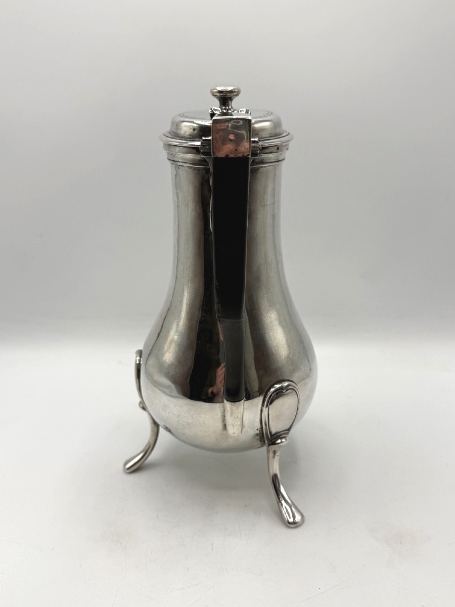 Cafetière tripode 18ème en argent massif-photo-7
