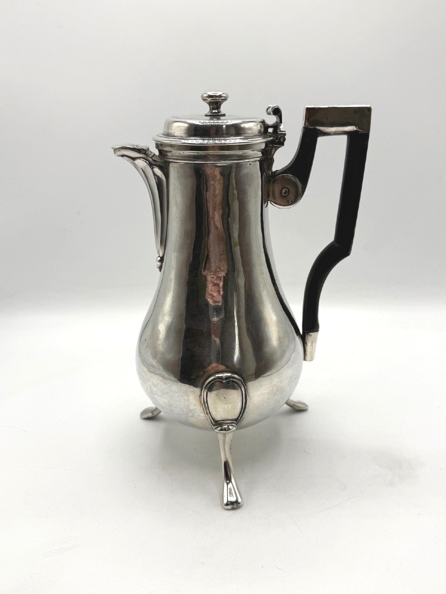 Cafetière tripode 18ème en argent massif-photo-8