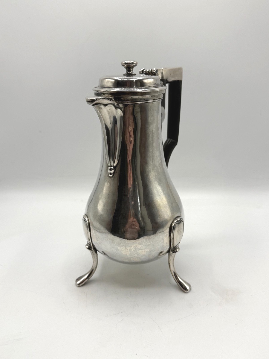 Cafetière tripode 18ème en argent massif