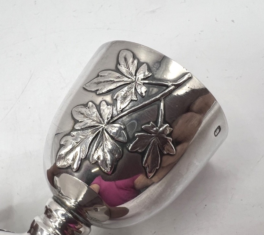 Egg Cup In Art Nouveau Sterling Silver-photo-2