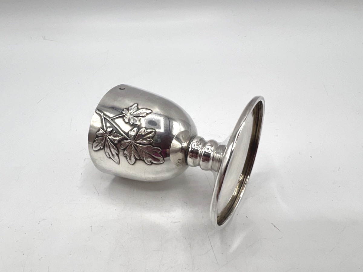 Egg Cup In Art Nouveau Sterling Silver-photo-4