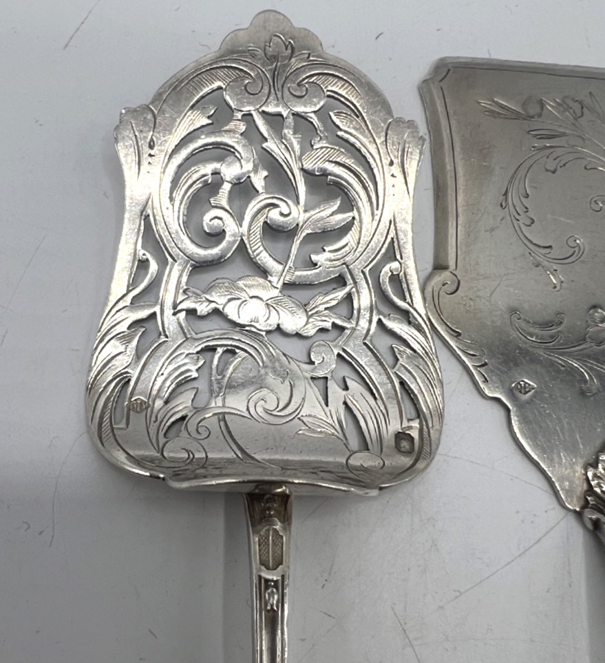 4-piece Solid Silver Appetizer Or Petit Four Set By Maillard-photo-3
