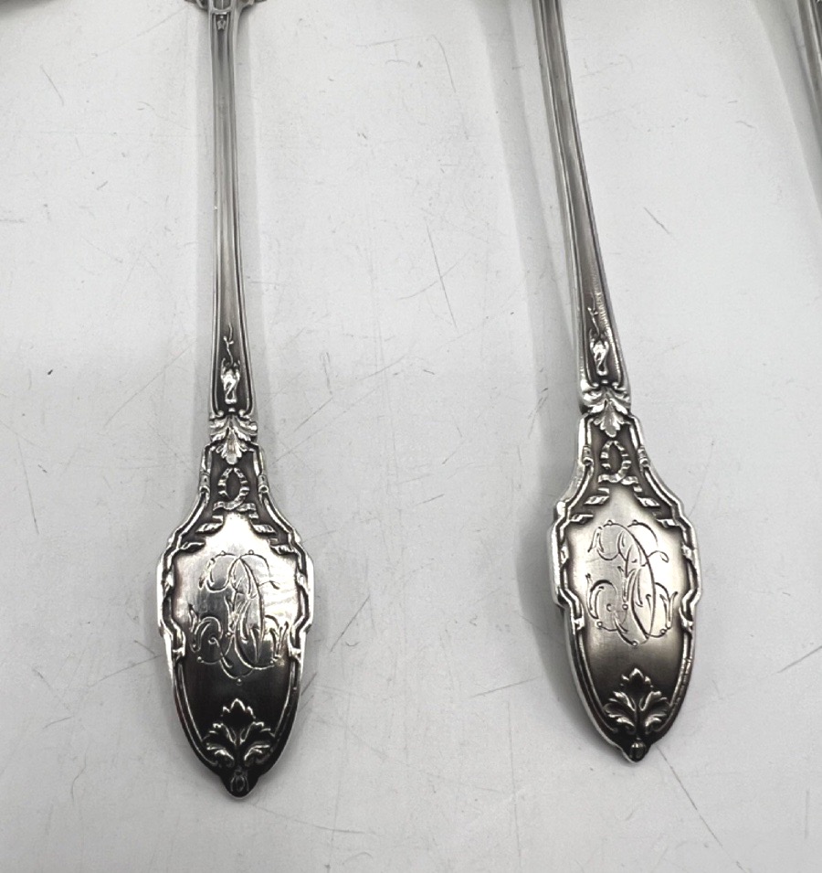 4-piece Solid Silver Appetizer Or Petit Four Set By Maillard-photo-4
