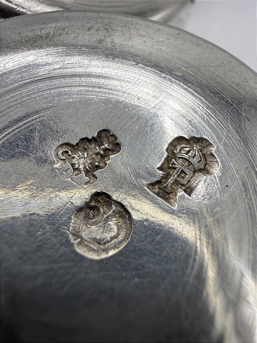 6 Solid Silver Liqueur Glasses From The 18th Century, Paris 1789-photo-3