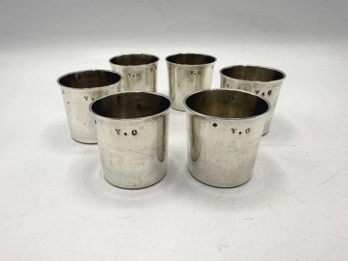 6 Solid Silver Liqueur Glasses From The 18th Century, Paris 1789