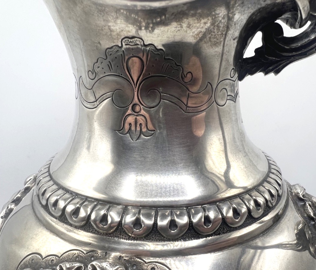 Solid Silver Pitcher With Elaborate Decoration-photo-3