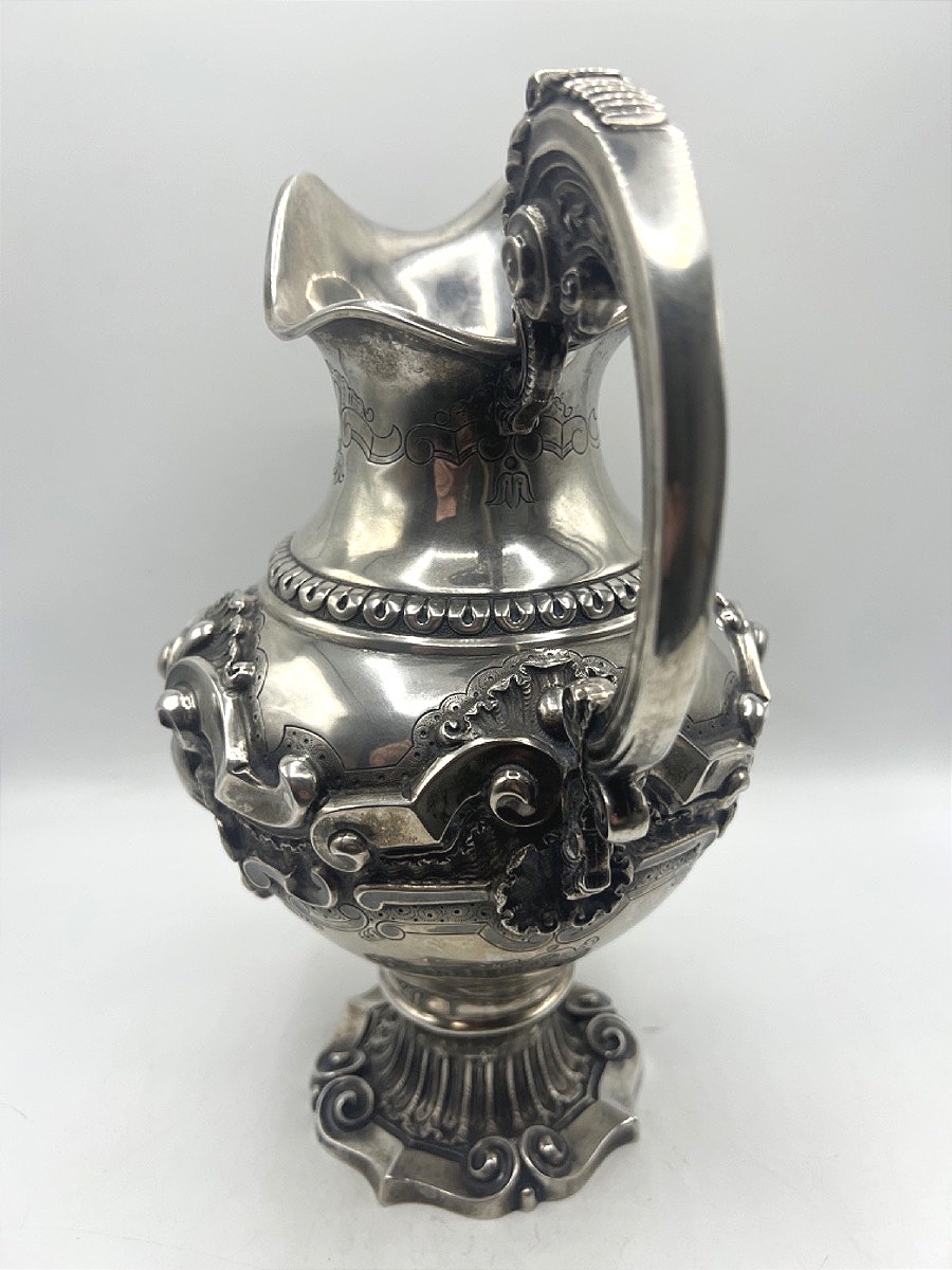 Solid Silver Pitcher With Elaborate Decoration-photo-4