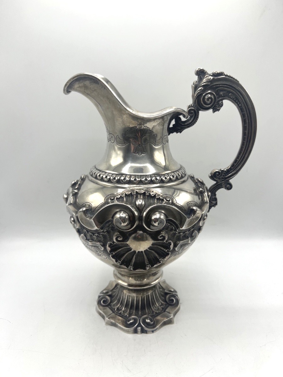 Solid Silver Pitcher With Elaborate Decoration