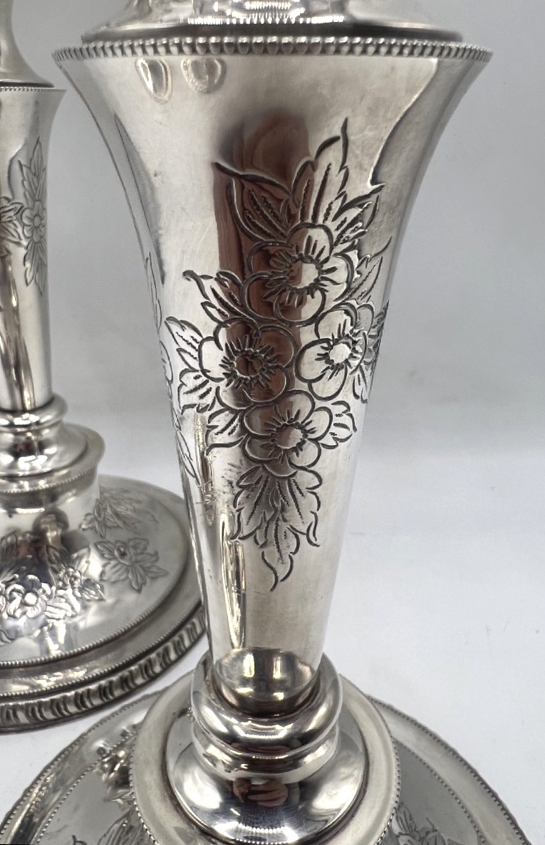 Pair Of 3-light Solid Silver Candelabras By Odiot-photo-2