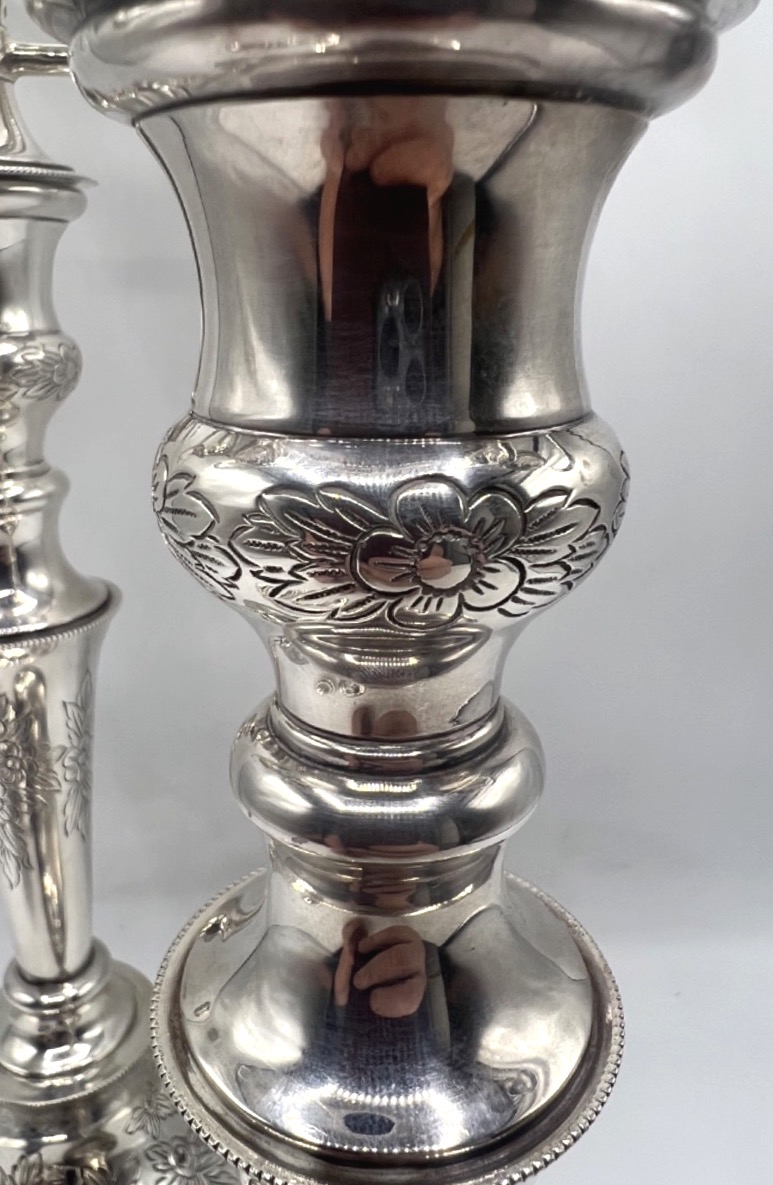 Pair Of 3-light Solid Silver Candelabras By Odiot-photo-3