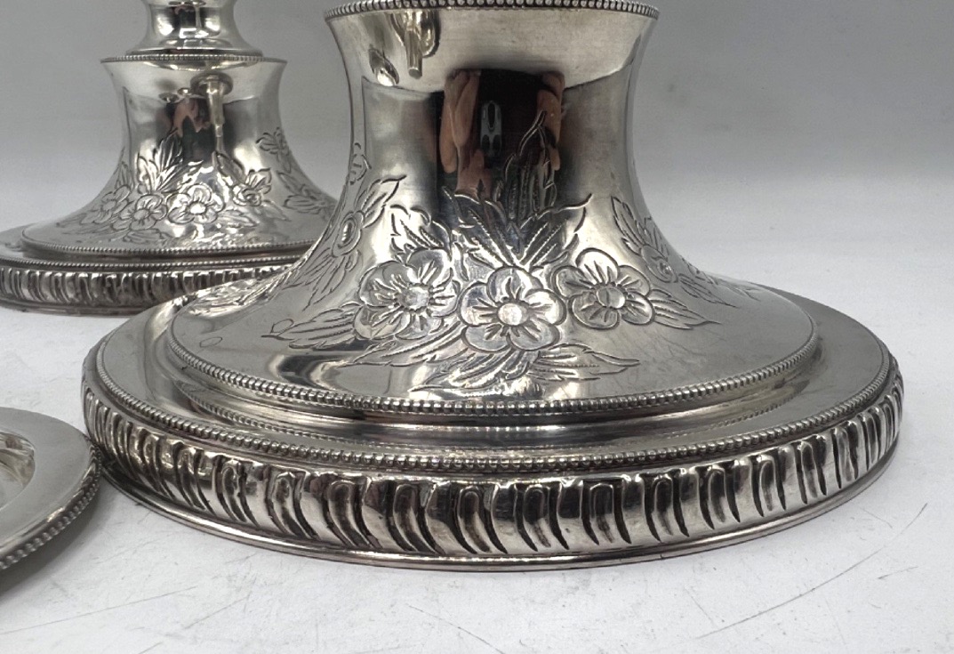 Pair Of 3-light Solid Silver Candelabras By Odiot-photo-5