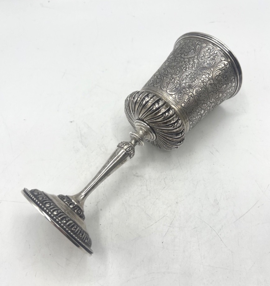 Coupe sur pied en argent massif -photo-3